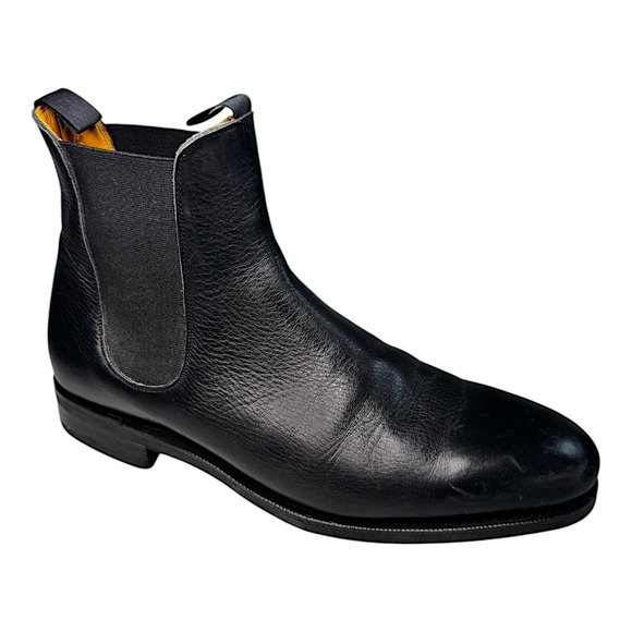 Meermin Chelsea Boots 114050 Mens 9.5 Black Leather Goodyear Velted - Picture 1 of 12